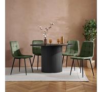 Birlea Axel Round Fluted Dining Table With 4 Chairs