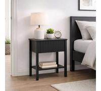 Birlea Axis 1 Drawer Fluted Bedside Cabinet Chest Table Black