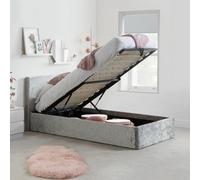 Birlea Berlin Single Ottoman Bed Steel Crushed Velvet
