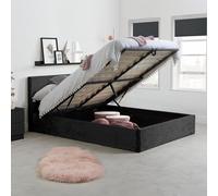 Berlin Crushed Velvet Ottoman Bed Frame Black