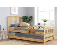 Birlea Buxton High End Single Guest Bed Pine Bundle with 2 Nimbus Mattresses in Brown Birlea Brown Single