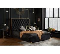 Birlea Chelsea Fabric Bed Frame, Double, Black Dimensions: 4′6″ x 6′3″ (135cm x 190cm)