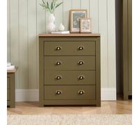 Birlea Chest Of Drawers Olive Green Highgate 4 Drawer & Oak Olive One Size