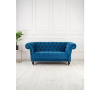 Birlea Chesterfield Sofa 2 Seater Chester Studded Settee in Blue Birlea Blue