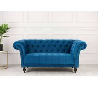 Chesterfield Sofa 2 Seater Birlea Chester Blue Velvet Studded Settee