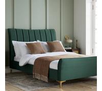 Clover Small Double Green Velvet Bed - Birlea - Wilko