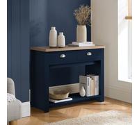 Birlea Console Table Blue & Oak Highgate 2 Drawer Farmhouse Shabby Chic Birlea Blue
