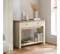 Birlea Console Table Blue & Oak Highgate 2 Drawer Farmhouse Shabby Chic In Cream Cream One Size