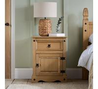 Birlea Corona Large 1 Door 1 Drawer Bedside Cabinet Bedside Mexican Chest In Natural Natural One Size