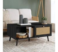 Birlea Croxley Coffee Table Black Rattan With Storage