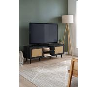 Birlea Croxley Large TV Unit Black Rattan Entertainment Stand Birlea Black