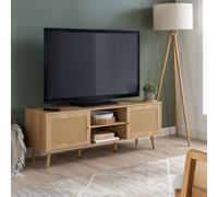 Birlea Croxley Large Tv Unit Oak Rattan Entertainment Stand