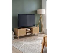 Birlea Croxley Large Tv Unit Oak Rattan Entertainment Stand