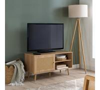 Birlea Croxley Small Tv Unit Oak Rattan Entertainment Stand