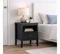 Birlea Emerson 1 Drawer Bedside Cabinet Chest Table Black