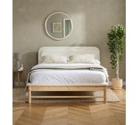 Birlea Emmi Scandi Bed White Boucle & Wood | Size: King Birlea White King