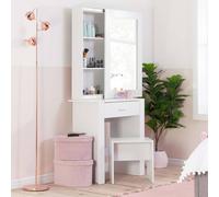 Evelyn 1 Drawer Sliding Mirror Dressing Table White Birlea White One Size