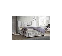 Birlea Fabric Ottoman Bed Frame Storage Hannover Gas Lift in Metallic Silver | Size: Double Birlea Metallic Silver Double