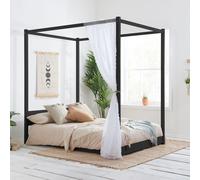 Four Poster Bed King Size Birlea Darwin Black 5Ft Solid Pine Frame Canopy
