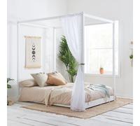 Birlea Four Poster Bed Frame Solid Wood 4 Poster Canopy Darwin in White | Size: Double Birlea White Double