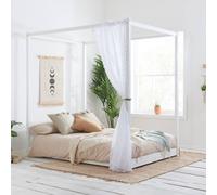 Four Poster Bed Double Birlea Darwin White 4FT6 Solid Pine Frame Canopy