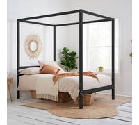 Birlea 135cm Mercia Four Poster Bed - Black, Black