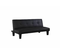 Birlea Franklin Black Faux Leather Upholstered Fabric 3 Seater Sofa Bed