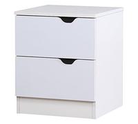 Birlea Furniture Paddington 2-Drawer Bedside Table/Cabinet, White/Light Oak