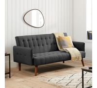 Charcoal Grey Sofa Bed Birlea Hudson 3 Seater Settee Fabric Click Clack