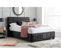 Hannover Double Black Velour Bed Frame - Birlea - Wilko
