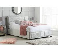 Birlea Hannover King Bed Steel Crushed Velvet