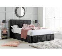 Birlea Hannover Small Double Ottoman Bed Black Crushed Velvet