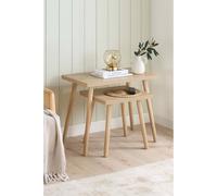 Birlea Herringford Nest Of Tables Oak Parquet Design in Brown | Size: 1 Pack Birlea Brown 1 Pack