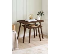 Birlea Herringford Nest Of Tables Walnut Parquet Design in Brown | Size: 1 Pack Birlea Brown 1 Pack