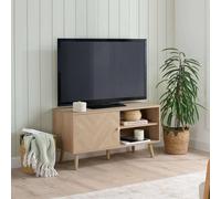 Birlea Herringford Small TV Unit Entertainment Stand Oak Parquet Design in Brown Birlea Brown