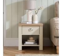 Birlea Highgate 1 Drawer Lamp Table Cream & Oak