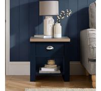 Birlea Highgate 1 Drawer Lamp Table Navy Blue & Oak