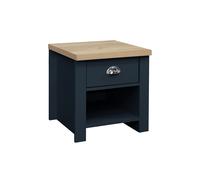 Birlea Highgate 1 Drawer Lamp Table Navy And Oak, Blue