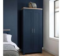 Highgate 2 Door Navy and Oak Wardrobe - Blue - Birlea - Wilko