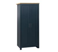 Highgate 2 Door Navy and Oak Wardrobe - Blue - Birlea - Wilko