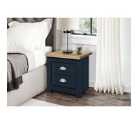 Birlea Highgate 2 Drawer Bedside Navy Blue & Oak