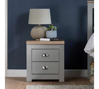 Birlea Highgate 2 Drawer Bedside Grey And Oak