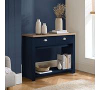 Birlea Highgate 2 Drawer Console Table One Size Navy Blue & Oak