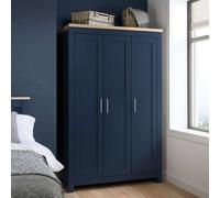 Birlea Highgate 3 Door Wardrobe Cream & Oak In Blue Blue One Size