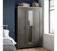 Birlea Highgate 3 Door Wardrobe With Mirror One Size Grey