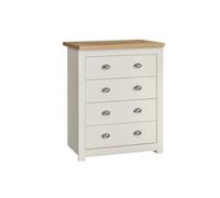 Birlea Highgate 4 Drawer Chest Cream And Oak, Cream