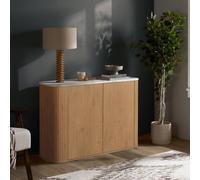 Birlea Kagu 2 Door Sideboard Fluted Ribbed Oak & Marble effect in Light Oak Birlea Light Oak