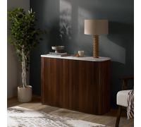 Birlea Kagu 2 Door Sideboard Fluted Ribbed Walnut & Marble effect Birlea Walnut
