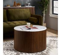 Birlea Kagu Coffee Table Fluted Ribbed Walnut & Marble effect in Brown | Size: 1 Pack Birlea Brown 1 Pack