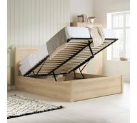 King Ottoman Bed Frame Oak Brown Wooden Birlea Herringford 5ft 150cm Birlea Light Oak King
